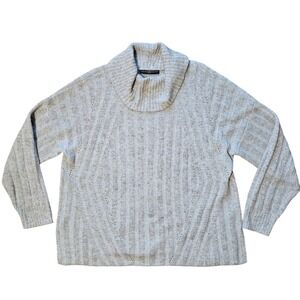 Peruvian Connection Alpaca Blend Sweater Neutral Chunky Knit Cozy Layer Women L
